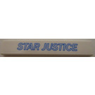 LEGO White Tile 1 x 6 with Star Justice Sticker (6636)