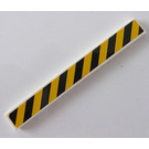 LEGO Weiß Fliese 1 x 8 mit Schwarz und Gelb Streifen Danger Aufkleber (4162)