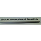 LEGO White Tile 1 x 8 with 'LEGO House Grand Opening' Print (4162)