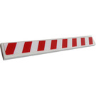 LEGO White Tile 1 x 8 with Red and White Danger Stripes Sticker (4162)