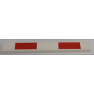 LEGO blanc Tuile 1 x 8 avec rouge Bars Autocollant (4162)