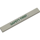 LEGO White Tile 1 x 8 with 'SAFETY FIRST' Sticker (4162)