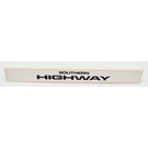 LEGO White Tile 1 x 8 with Southern Highway Sticker (4162)