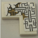 LEGO Weiß Fliese 2 x 2 Ecke mit Asian Geometric Design 1 Aufkleber (14719)