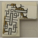 LEGO Weiß Fliese 2 x 2 Ecke mit Asian Geometric Design 2 Aufkleber (14719)