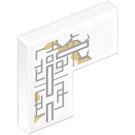 LEGO blanc Tuile 2 x 2 Coin avec Asian Geometric Design 2 Autocollant (14719)