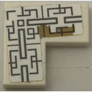 LEGO White Tile 2 x 2 Corner with Asian Geometric Design 3 Sticker (14719)