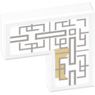 LEGO blanc Tuile 2 x 2 Coin avec Asian Geometric Design 3 Autocollant (14719)
