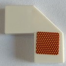 LEGO White Tile 2 x 2 Corner with Cutouts with Red Reflector (Model Right) Sticker (27263)
