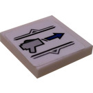 LEGO White Tile 2 x 2 Inverted with Triggered Gun and Arrow Sticker (11203)