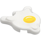 LEGO Wit Tegel 2 x 2 Rond Splat met Ei Yolk (80677 / 99094)