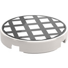 LEGO Blanco Plana 2 x 2 Circular con Negro Lattice Grande con parte inferior "X" (4150 / 81571)