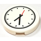 LEGO White Tile 2 x 2 Round with Clock Face with Red Second Hand with Bottom Stud Holder (14769)