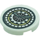 LEGO White Tile 2 x 2 Round with Clock Sticker with Bottom Stud Holder (14769)