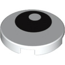 LEGO blanc Tuile 2 x 2 Rond avec Eye avec porte-goujon inférieur (14769 / 16424)