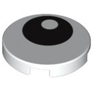 LEGO White Tile 2 x 2 Round with Eye with "X" Bottom (4150)