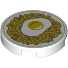 LEGO White Tile 2 x 2 Round with Noodles and Egg with Bottom Stud Holder (14769 / 79575)