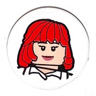 LEGO Weiß Fliese 2 x 2 Runden mit Picture of Kate McCallister Aufkleber mit unterem Bolzenhalter (14769)