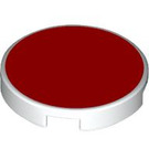 LEGO White Tile 2 x 2 Round with Red Circle with Bottom Stud Holder (14769 / 105464)