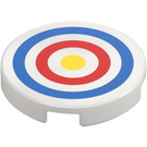 LEGO White Tile 2 x 2 Round with Shooting Target with Bottom Stud Holder (14769 / 25414)