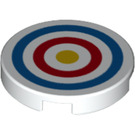 LEGO White Tile 2 x 2 Round with Shooting Target with Bottom Stud Holder (14769)
