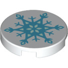 LEGO White Tile 2 x 2 Round with Snow Flake with Bottom Stud Holder (14769 / 29233)