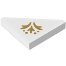 LEGO White Tile 2 x 2 Triangular with Gold Embroidery Sticker