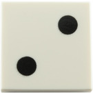 LEGO White Tile 2 x 2 with 2 Black Dots (Dice) with Groove (3068 / 84571)