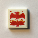 LEGO White Tile 2 x 2 with 2 Red Birds with Wings Spread Sticker with Groove (3068)