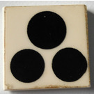 LEGO blanc Tuile 2 x 2 avec 3 Noir Circles Autocollant avec rainure (3068)