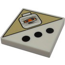 LEGO White Tile 2 x 2 with 3 Black Dots and Mummy Head with Groove (3068 / 87602)