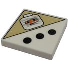 LEGO Wit Tegel 2 x 2 met 3 Zwart Dots en Mummy Hoofd met groef (3068 / 87602)