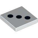 LEGO Weiß Fliese 2 x 2 mit 3 Schwarz Dots (Dice) mit Nut (3068 / 84573)