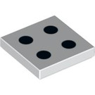LEGO blanc Tuile 2 x 2 avec 4 Noir Dots (Dice) avec rainure (3068 / 84575)
