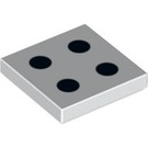 LEGO White Tile 2 x 2 with 4 Black Dots (Dice) with Groove (3068 / 84575)