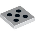 LEGO Wit Tegel 2 x 2 met 5 Zwart Dots (Dice) met groef (3068 / 84577)