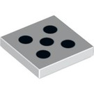 LEGO White Tile 2 x 2 with 5 Black Dots (Dice) with Groove (3068 / 84577)