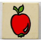 LEGO Wit Tegel 2 x 2 met appel met groef (3068)