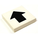 LEGO White Tile 2 x 2 with Black Arrow with Groove (80607 / 80608)