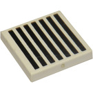 LEGO White Tile 2 x 2 with Black Grille with Groove (3068)