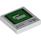 LEGO Weiß Fliese 2 x 2 mit Schwarz Power Icon mit Nut (46502 / 47369)