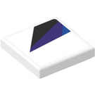 LEGO White Tile 2 x 2 with Black, Purple and Blue Shapes Sticker with Groove (3068)