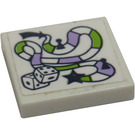 LEGO blanc Tuile 2 x 2 avec Tableau Game Autocollant avec rainure (3068)