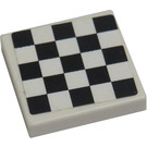 LEGO White Tile 2 x 2 with Checkered Pattern 60019 Sticker with Groove (3068)