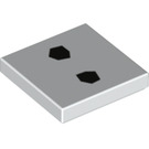 LEGO Weiß Fliese 2 x 2 mit Coal Muster mit Nut (3068 / 39701)