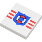 LEGO Tile 2 x 2 with Coastguard with Groove (3068)