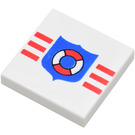 LEGO White Tile 2 x 2 with Coastguard with Groove (3068 / 81387)