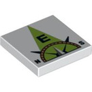 LEGO blanc Tuile 2 x 2 avec Compass-Needle "E" avec rainure (3068 / 92403)