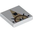 LEGO Weiß Fliese 2 x 2 mit Compass-Needle "W" mit Nut (3068 / 92437)