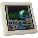 LEGO Weiß Fliese 2 x 2 mit Computer Monitor mit Landscape Aufkleber mit Nut (3068)